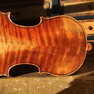 "Carlo Bergonzi 1731" - back. Violin owned by concertmaster of NDR Elbphliharmonie Orchestra.